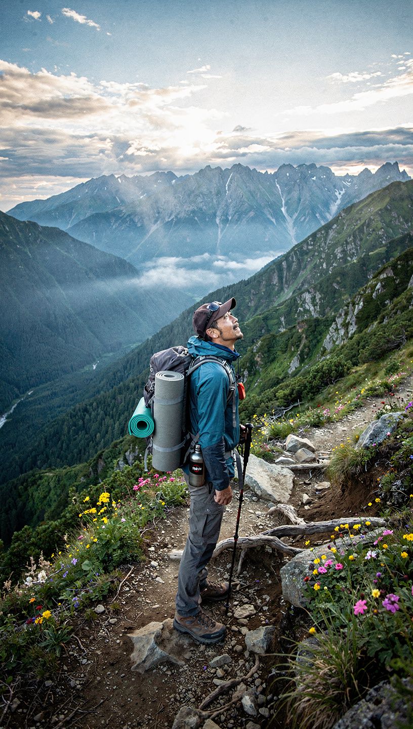焚き火の周りに集まる家族のキャンプの様子